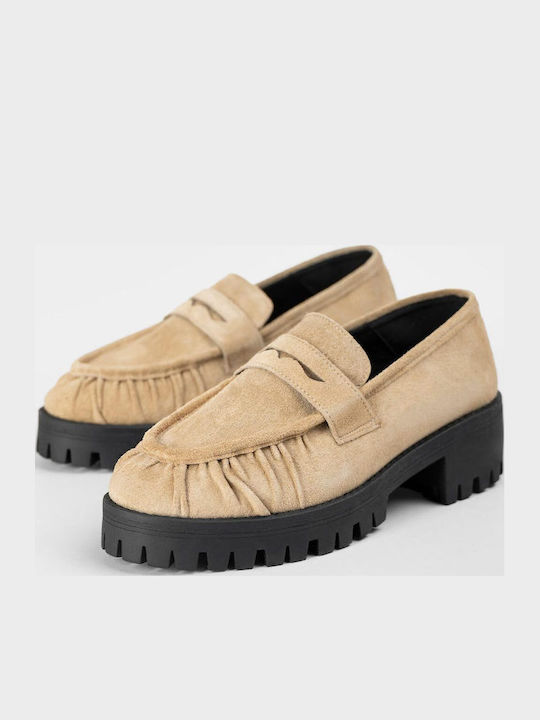 Damen-Leder-Loafer in Braun