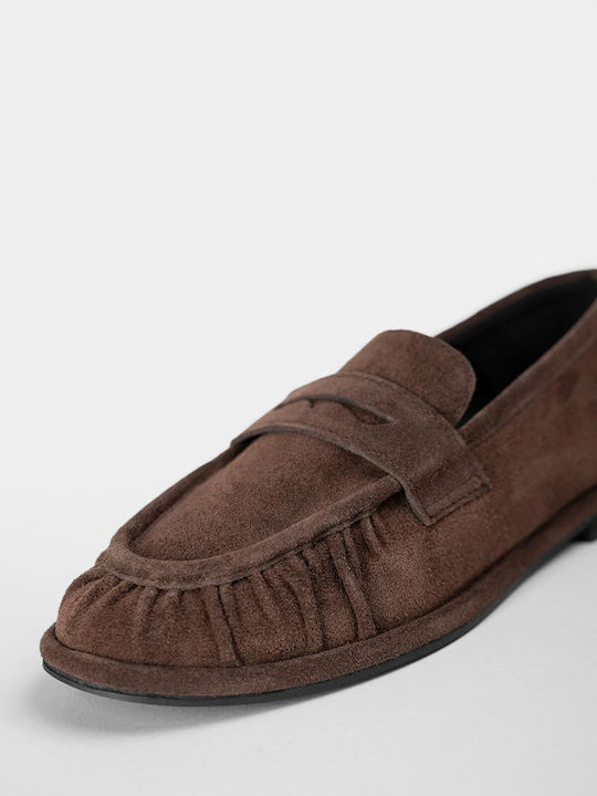 Damen-Loafer aus Leder in Braun