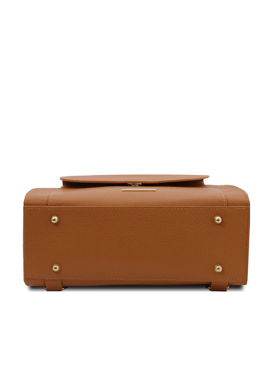Cognac Leather Women's Backpack