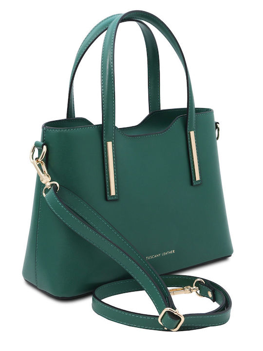 Olimpia Leather Women's Tote Bag Petrol Blue