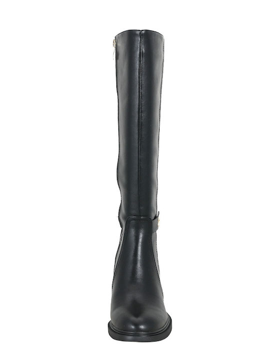 Balsa Leather Women's Boots with Medium Heel Black