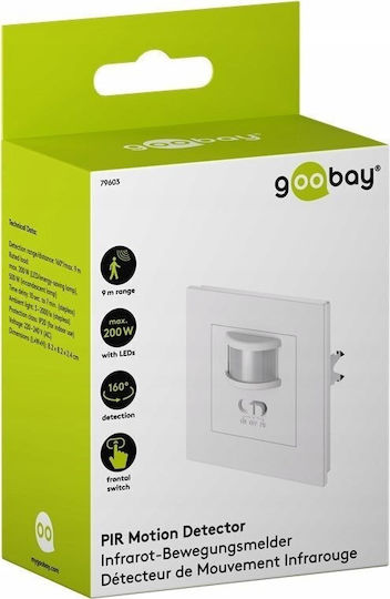 Goobay С кабелен Сензор за Движение Инфрачервен 160° Обхват 9m
