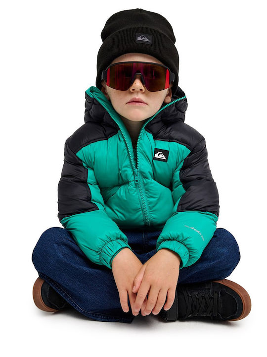 Cold Days Kids’ Casual Short Windproof Lined Jacket Turquoise
