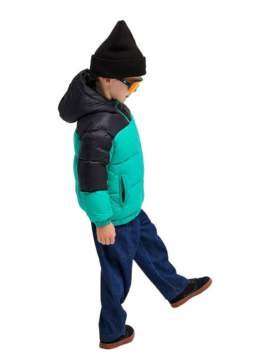 Cold Days Kids’ Casual Short Windproof Lined Jacket Turquoise