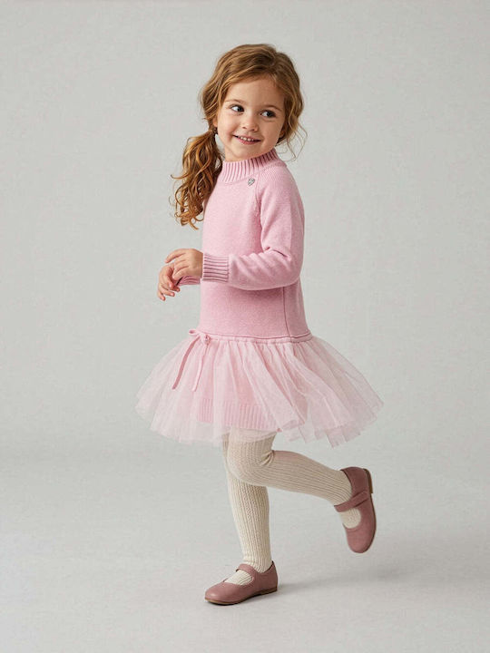 Girls Tulle Flower Girl Dress Pink