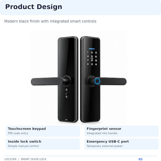 TTLOCK Електронна ключалка с Wi-Fi Черна