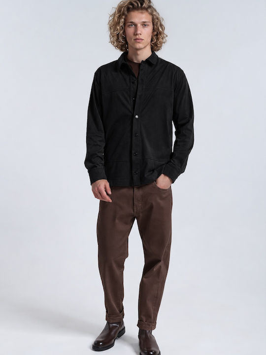 Мъжки дънки Slim Fit в кафяв цвят