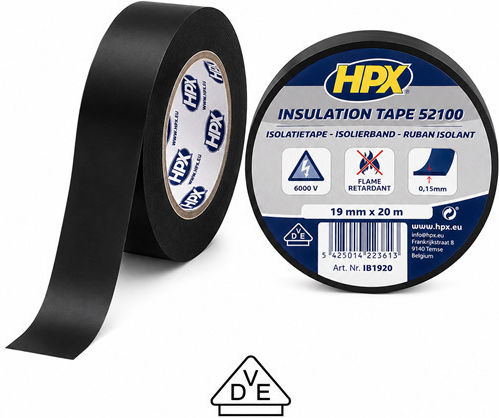 HPX Insulation Tape 19mm x 20m 52100 Black