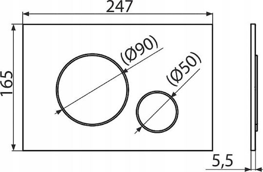 Flush Plate for Concealed Cistern Matt White 28-m676