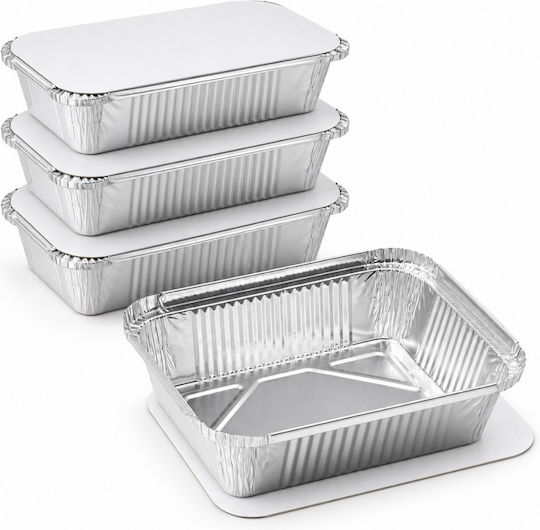 Food Pack Aluminiumbehälter Rechteckig Νο220 (4Stück)