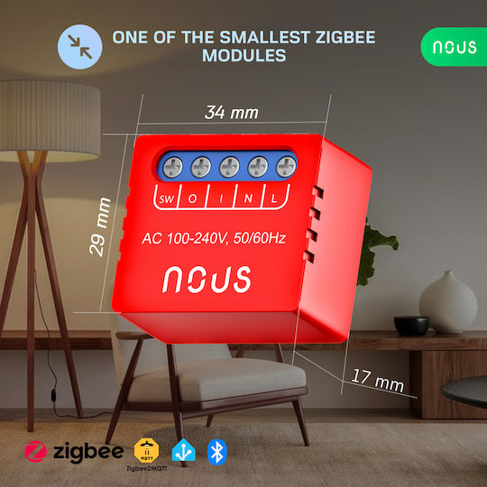 Nous Интелигентен ключ с 1 канал Bluetooth и ZigBee 8,5 A с дистанционно управление, 2 бр