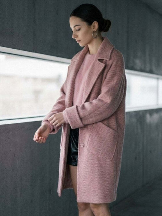 Вълнено Дамско Палто Rose Овърсайз с Копчета