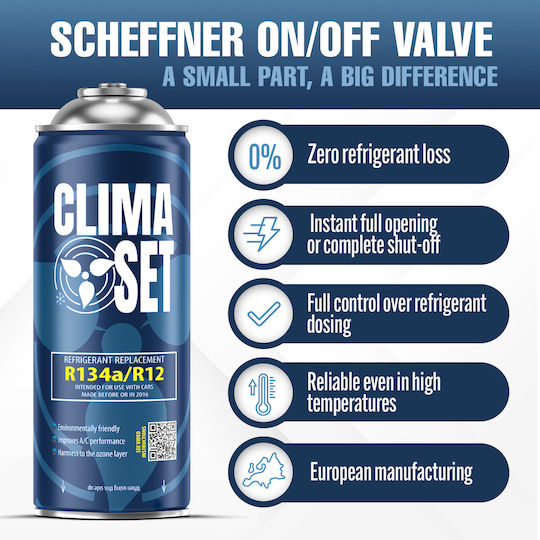 Climaset 2 Флакона + Кабел Хладилен Агент за Климатик R134a