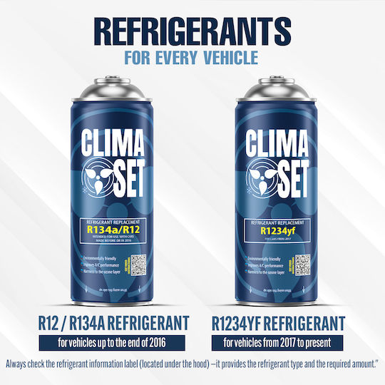 Climaset 2 Флакона + Кабел Хладилен Агент за Климатик R134a