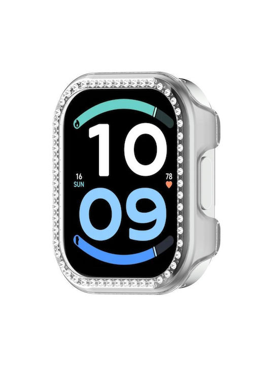 Redmi Watch 6 Active Diamant-Halbabdeckung Hohle PC-Uhrenschutzhülle Transparent