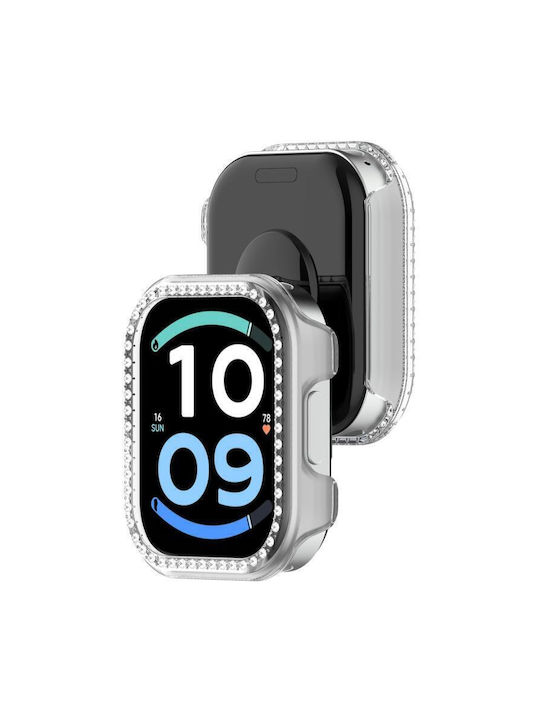 Redmi Watch 6 Active Diamant-Halbabdeckung Hohle PC-Uhrenschutzhülle Transparent