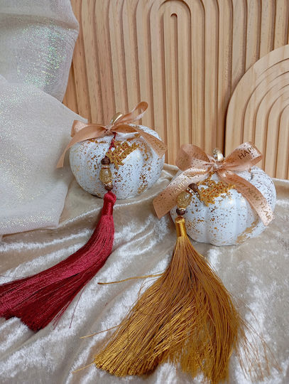 By Anastasia's Art Creations Handmade Pumpkin Lucky Charm Red Ceramic