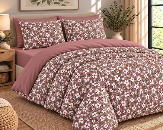 Astron Italy Elisa Single Bed Sheet Set 175x260cm Dusty Pink (3pcs)