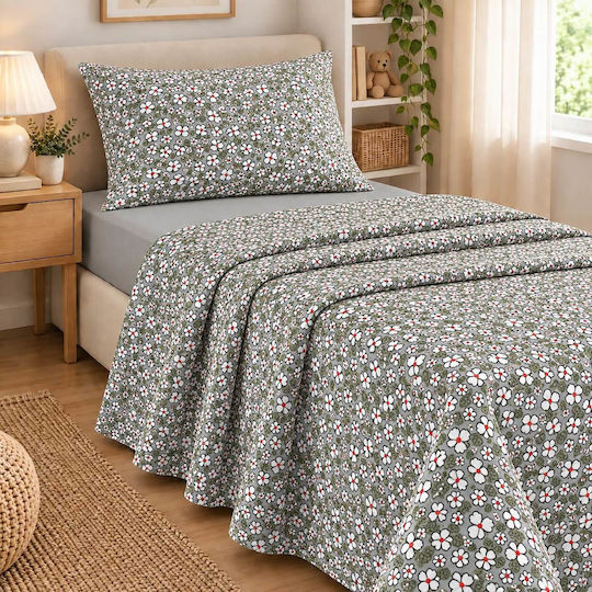 Astron Italy Elisa Single Bed Sheet Set 175x260cm Dusty Rose (3 pcs)