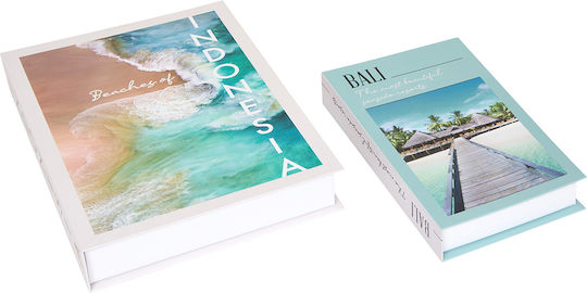 Set of Decorative Paper Boxes in Book Shape 2 Pieces