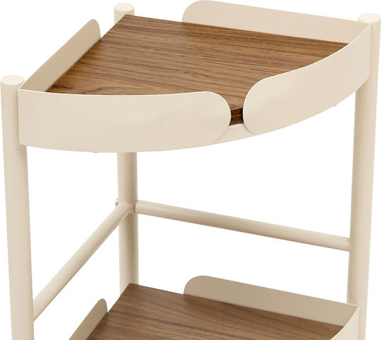 Γωνιακή Βιβλιοθήκη Argileo Μπεζ 34.8x25x74.3εκ.