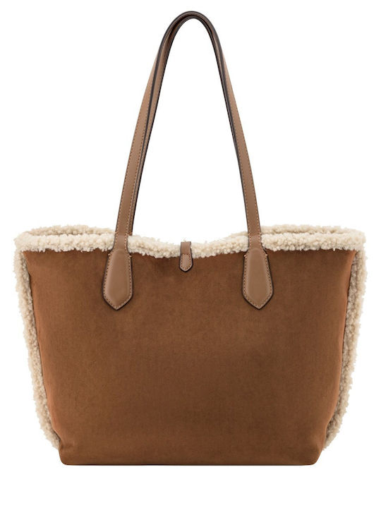 Emerick Fabric Women's Tote Bag Tabac Brown / Beige