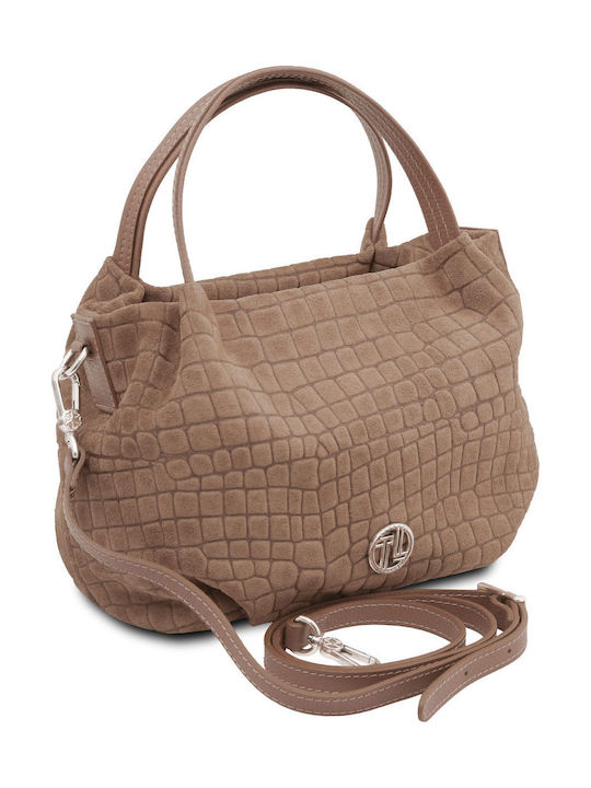 Cocoon Leather Women's Tote Bag Suede Dark Ash Grey