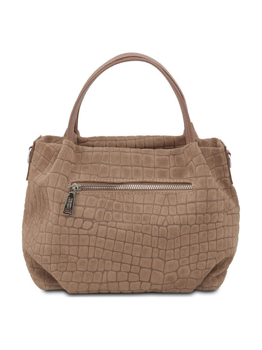Cocoon Leather Women's Tote Bag Suede Dark Ash Grey