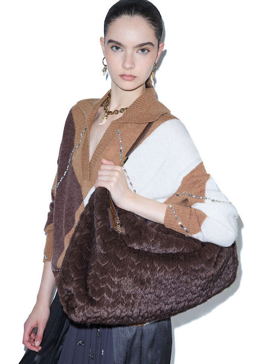 Brown Fur Women's Shopper Bag