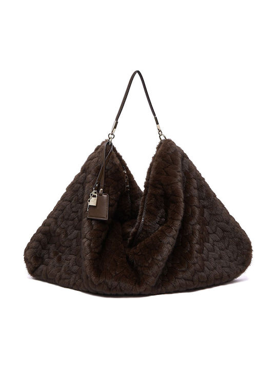Brown Fur Women's Shopper Bag