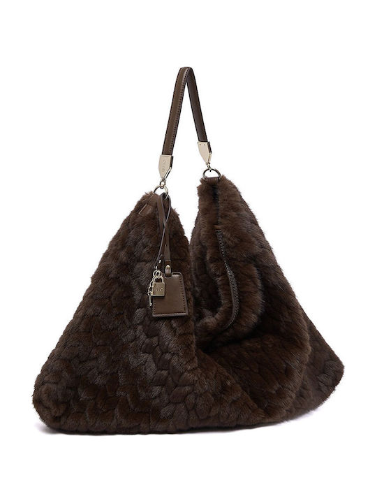 Brown Fur Women's Shopper Bag