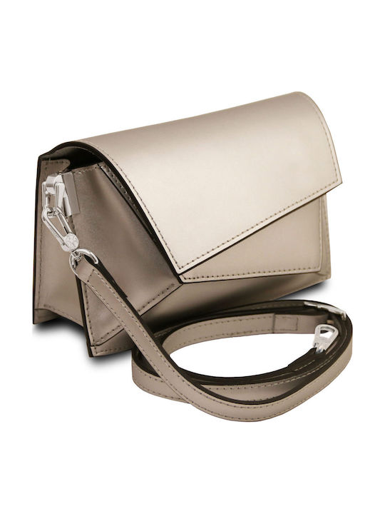 Leather Women's Flap Bag Platinum