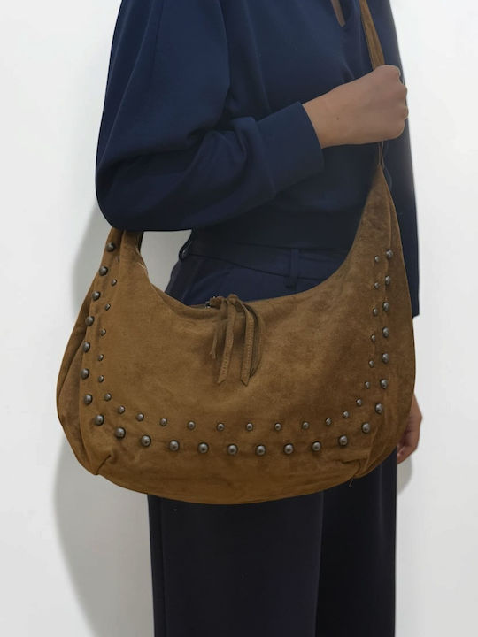 Eliza Women's Hobo Bag Suede Tabac Brown