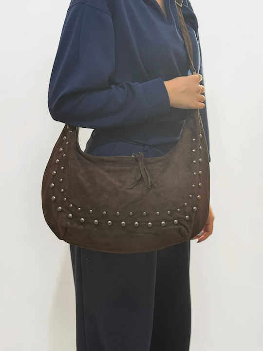 Women's Hobo Bag Suede Chocolate