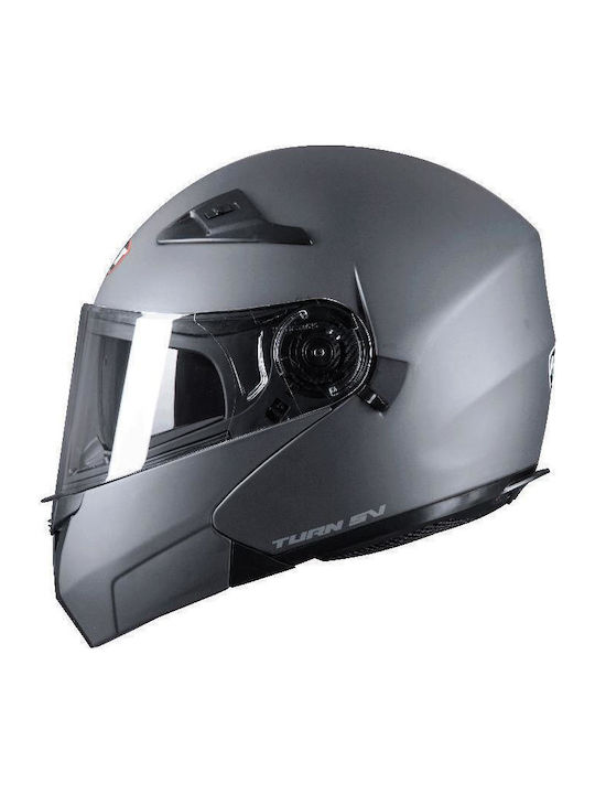 Zero SV Nardo Grey Gloss Motorcycle Helmet Flip-Up ECE 22.06 1700gr with Sunvisor