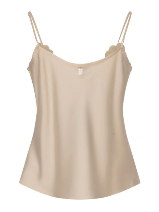 Ärmellose Damenbluse Cream