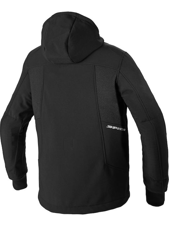 Spidi Hoodie Evo Softshell Men Winter Riding Jacket Black
