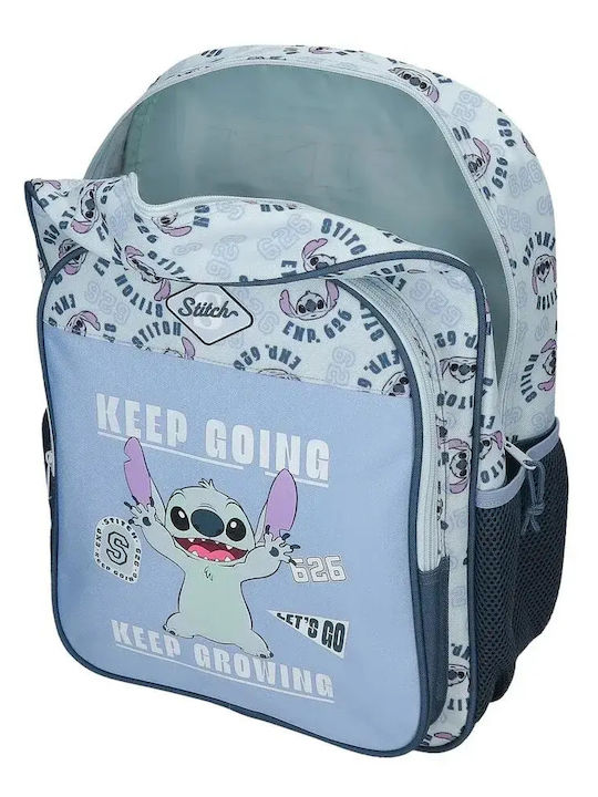 Stitch School Backpack with Water Bottle Holder Blue 16L 30 x 13 x 40 cm
