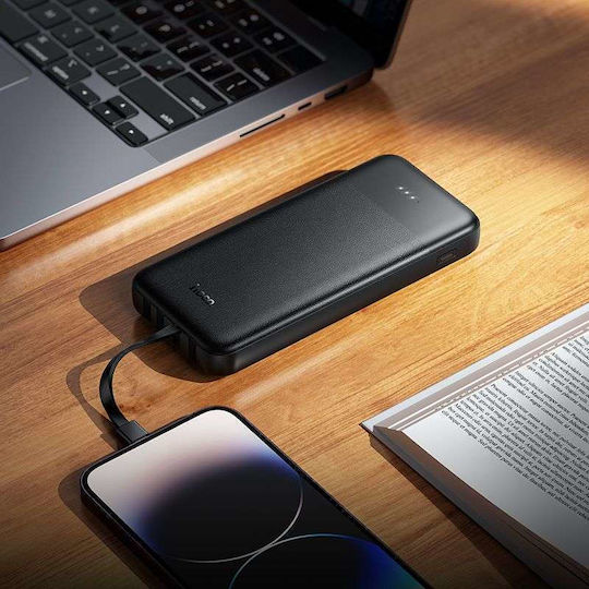 Hoco J163 Power Bank 10000mAh 10W With 2 USB-A Output Ports Black