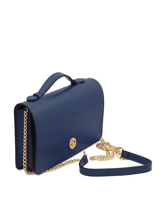 Opera Dark Blue Leather Women's Clutch