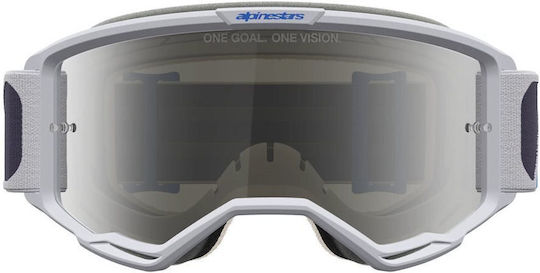 Ochelari De Motocross Alpinestars Vision 5 Drag Lil Blu Mirr-silver