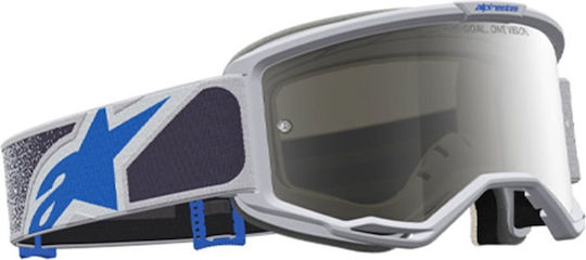 Ochelari De Motocross Alpinestars Vision 5 Drag Lil Blu Mirr-silver