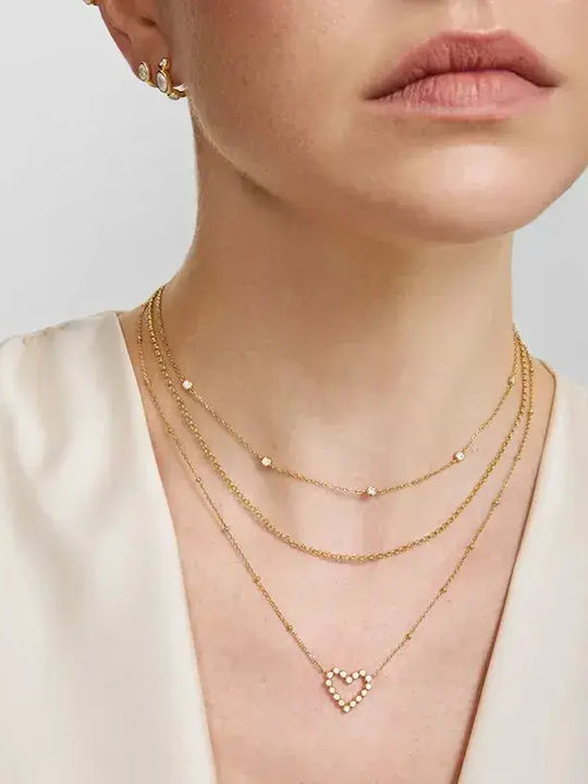Ania Haie Halskette mit Herzdesign aus vergoldetem Silber