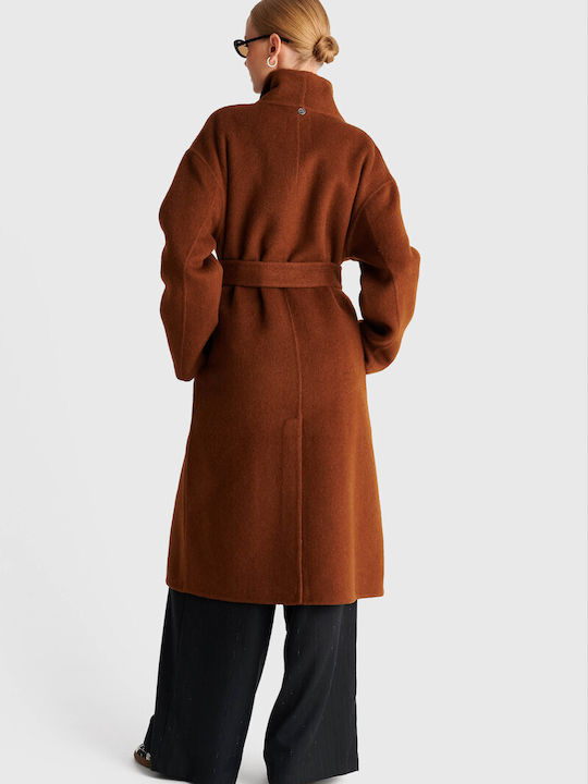 Wool Women's Coat Brown
