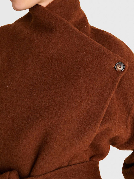 Wool Women's Coat Brown