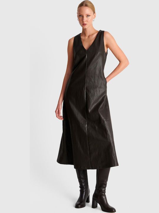 Rochie Maxi din Piele Maro