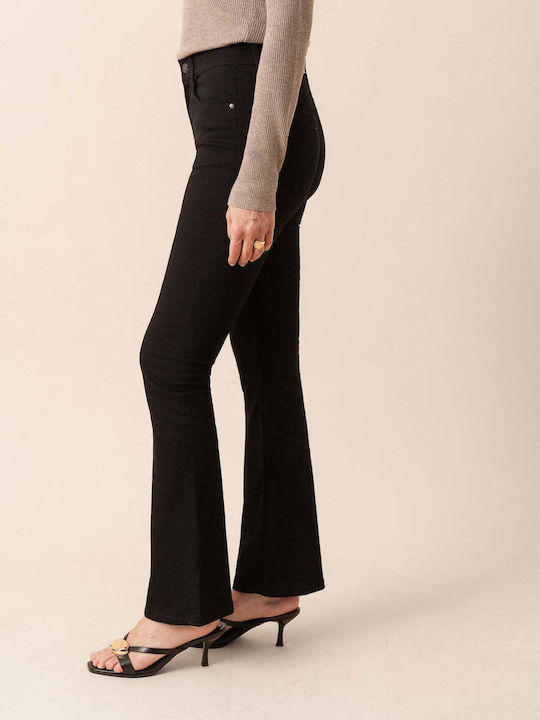 Pantaloni Jeans Evazați pentru Femei Negri