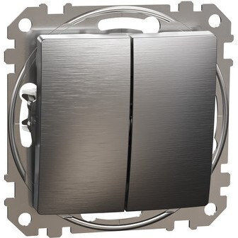 Schneider Electric Recessed Double Wall Switch Without Frame Silver