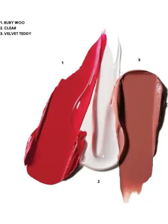 M.A.C Living Legends Set de Machiaj pentru Buze Velvet Teddy / Ruby Woo 3 Bucăți M.A.C Living Legends Set de Machiaj pentru Buze Velvet Teddy / Ruby Woo 3 Bucăți
