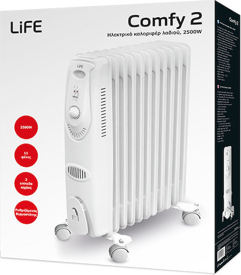Life Comfy 2 Oil Filled Radiator with 11 Fins 2500W